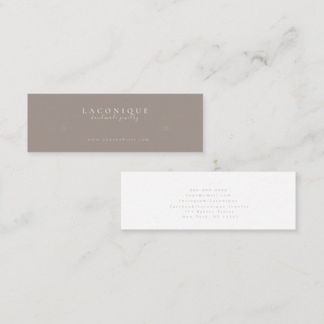 Jewellery Display | Neutral | Minimalistic Mini Business Card (Front/Back)
