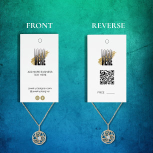 Jewellery Display Price Tag with QR Code and Logo