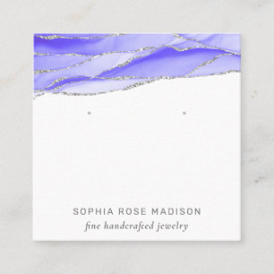 Jewellery Display Purple Agate Watercolor Square Business Card