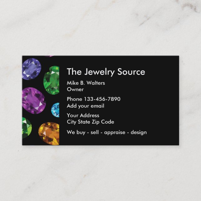 Jewellery Gemstone Businesscards Business Card (Front)