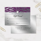 Jewellery Gift Card Luxury Zebra Plum Silver Spark