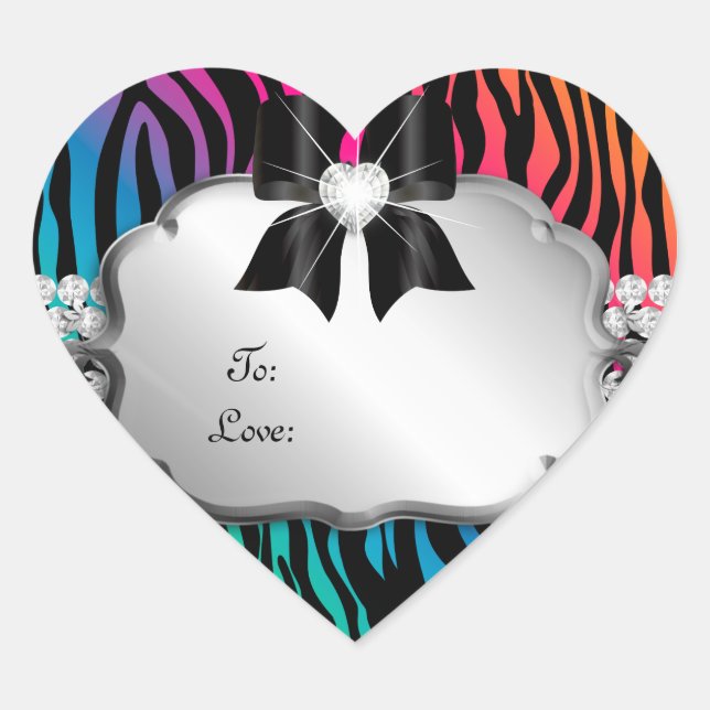 Jewellery Gift Tag Zebra Rainbow Salon (Front)