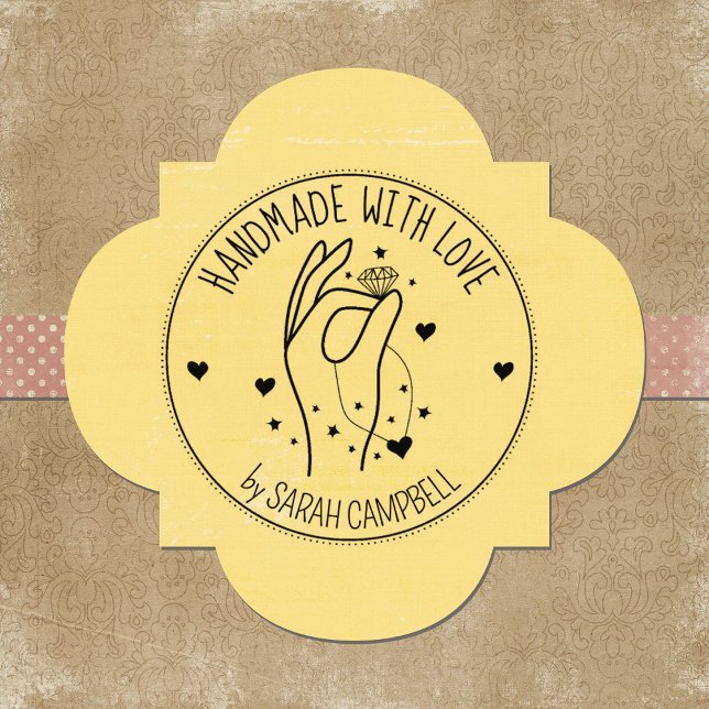 Jewellery Handmade with love, Custom  Rubber Stamp (Creator Uploaded)