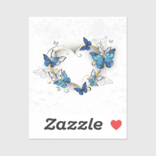Jewellery Heart with Butterflies Morpho
