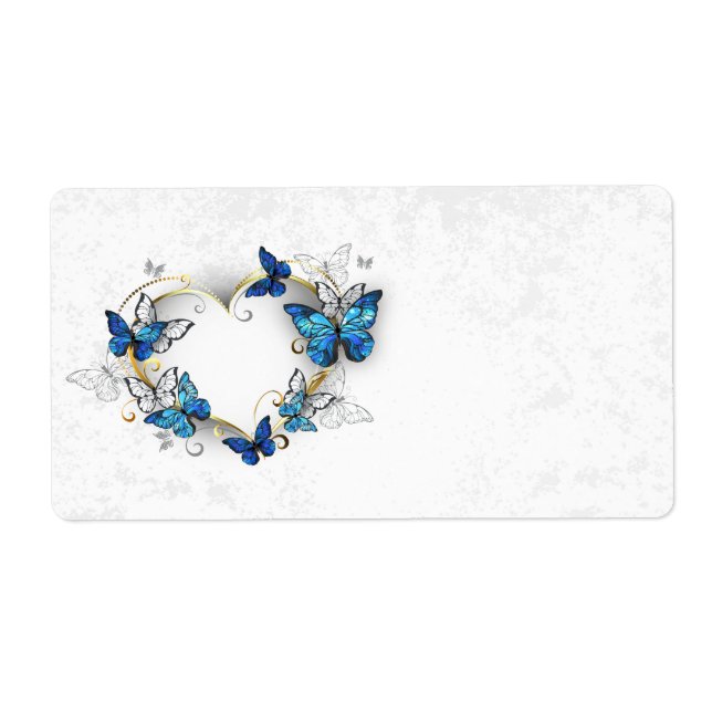 Jewellery Heart with Butterflies Morpho (Front)