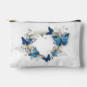 Jewellery Heart with Butterflies Morpho Accessory Pouch
