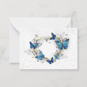 Jewellery Heart with Butterflies Morpho Advice Card