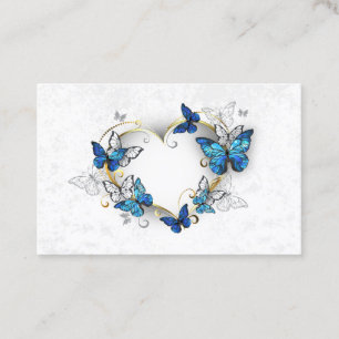 Jewellery Heart with Butterflies Morpho Appointment Card