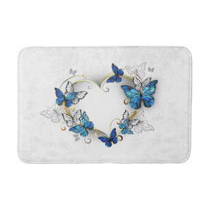 Jewellery Heart with Butterflies Morpho Bath Mat