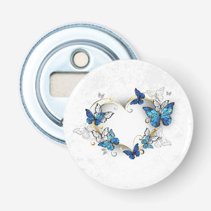 Jewellery Heart with Butterflies Morpho Bottle Opener