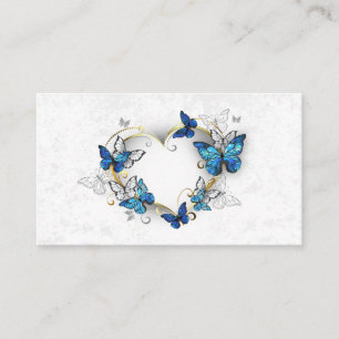 Jewellery Heart with Butterflies Morpho Business Card