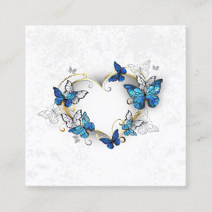 Jewellery Heart with Butterflies Morpho Calling Card