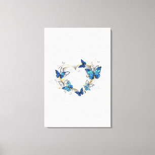 Jewellery Heart with Butterflies Morpho Canvas Print