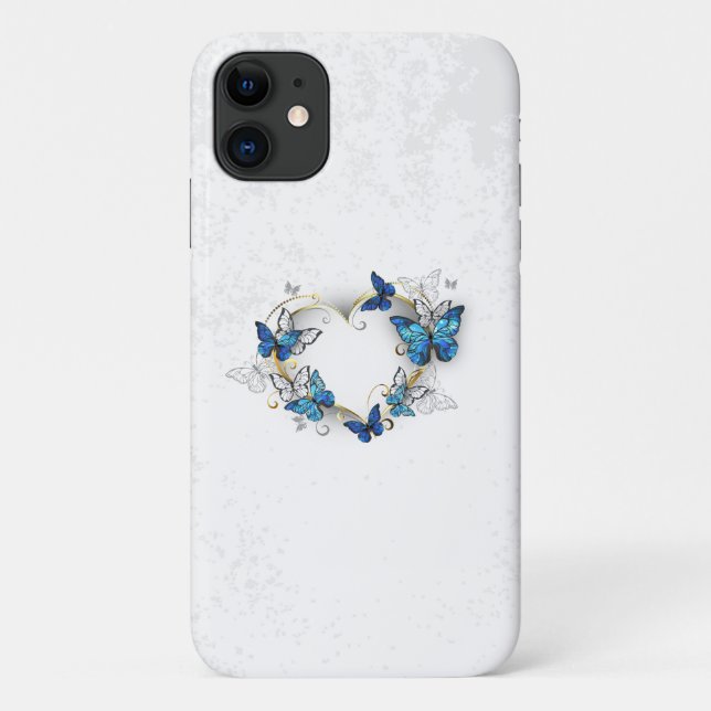Jewellery Heart with Butterflies Morpho Case-Mate iPhone Case (Back)