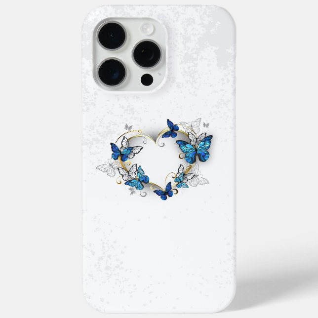 Jewellery Heart with Butterflies Morpho Case-Mate iPhone Case (Back)