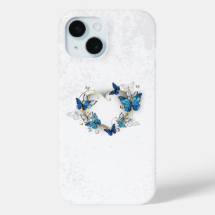 Jewellery Heart with Butterflies Morpho iPhone 15 Case