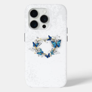 Jewellery Heart with Butterflies Morpho iPhone 15 Pro Case