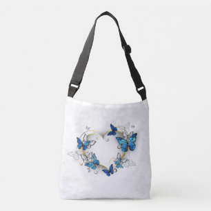 Jewellery Heart with Butterflies Morpho Crossbody Bag