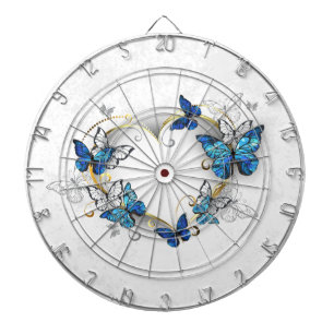 Jewellery Heart with Butterflies Morpho Dartboard