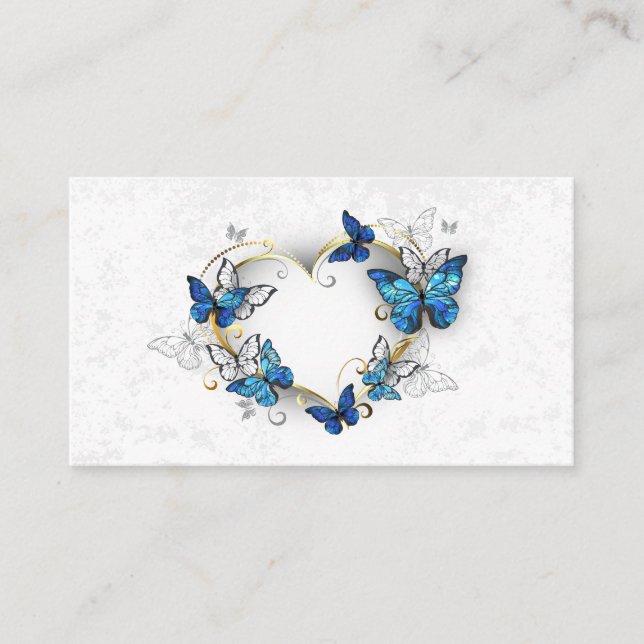 Jewellery Heart with Butterflies Morpho Discount Card (Front)
