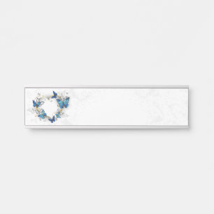 Jewellery Heart with Butterflies Morpho Door Sign