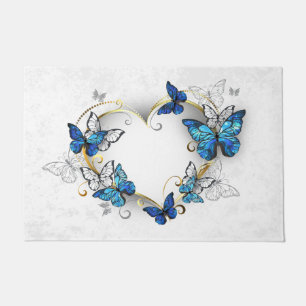 Jewellery Heart with Butterflies Morpho Doormat