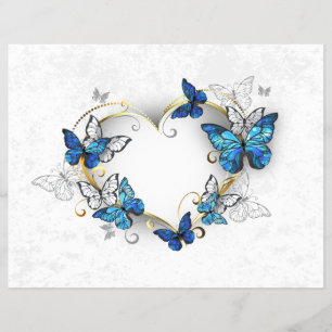 Jewellery Heart with Butterflies Morpho Flyer