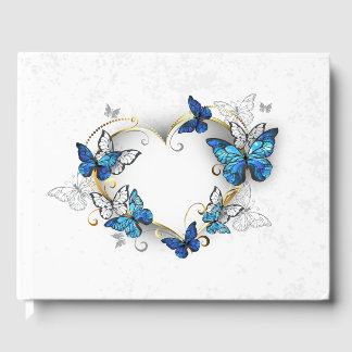 Jewellery Heart with Butterflies Morpho Guest Book