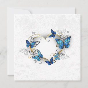 Jewellery Heart with Butterflies Morpho Holiday Card