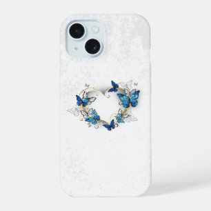 Jewellery Heart with Butterflies Morpho iPhone 15 Case