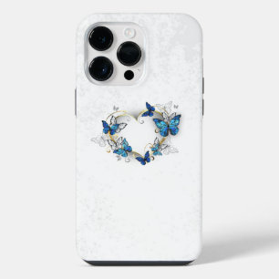 Jewellery Heart with Butterflies Morpho iPhone 14 Pro Max Case