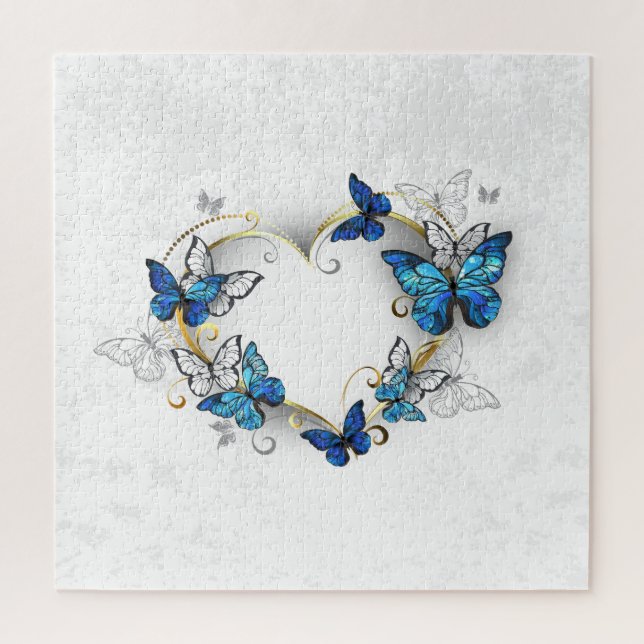 Jewellery Heart with Butterflies Morpho Jigsaw Puzzle (Vertical)