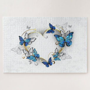 Jewellery Heart with Butterflies Morpho Jigsaw Puzzle