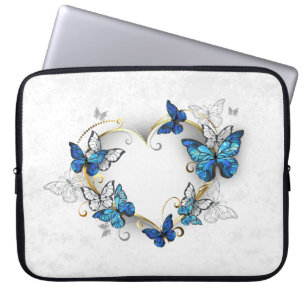 Jewellery Heart with Butterflies Morpho Laptop Sleeve