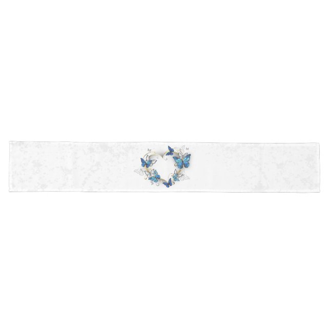 Jewellery Heart with Butterflies Morpho Long Table Runner (Horizontal)