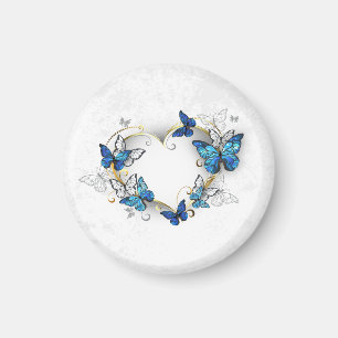 Jewellery Heart with Butterflies Morpho Magnet