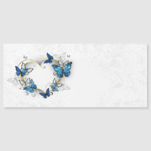 Jewellery Heart with Butterflies Morpho Magnetic Invitation