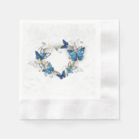 Jewellery Heart with Butterflies Morpho