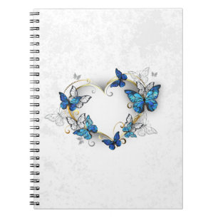 Jewellery Heart with Butterflies Morpho Notebook
