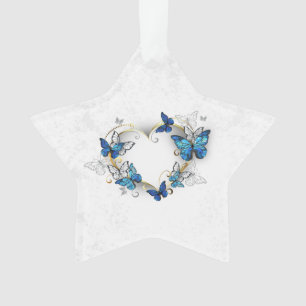Jewellery Heart with Butterflies Morpho Ornament