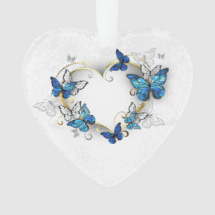 Jewellery Heart with Butterflies Morpho Ornament