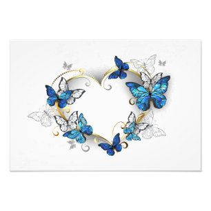 Jewellery Heart with Butterflies Morpho Photo Print