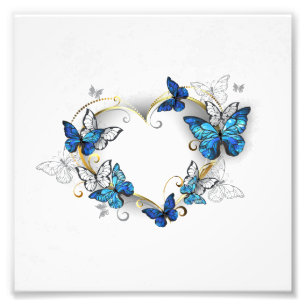 Jewellery Heart with Butterflies Morpho Photo Print