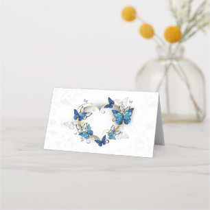 Jewellery Heart with Butterflies Morpho Place Card