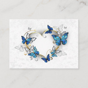 Jewellery Heart with Butterflies Morpho Place Card