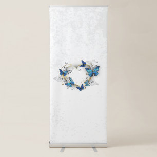 Jewellery Heart with Butterflies Morpho Retractable Banner