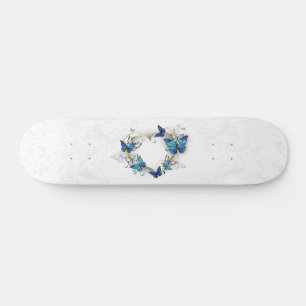 Jewellery Heart with Butterflies Morpho Skateboard
