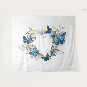 Jewellery Heart with Butterflies Morpho Tapestry