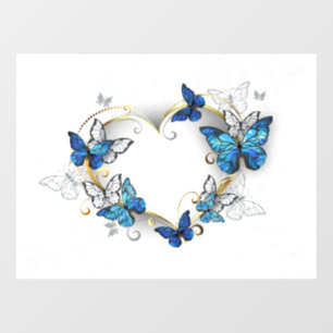 Jewellery Heart with Butterflies Morpho Window Cling
