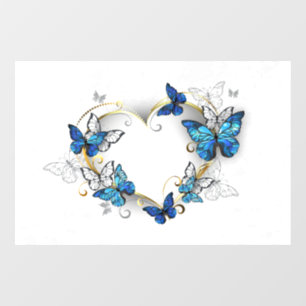 Jewellery Heart with Butterflies Morpho Window Cling